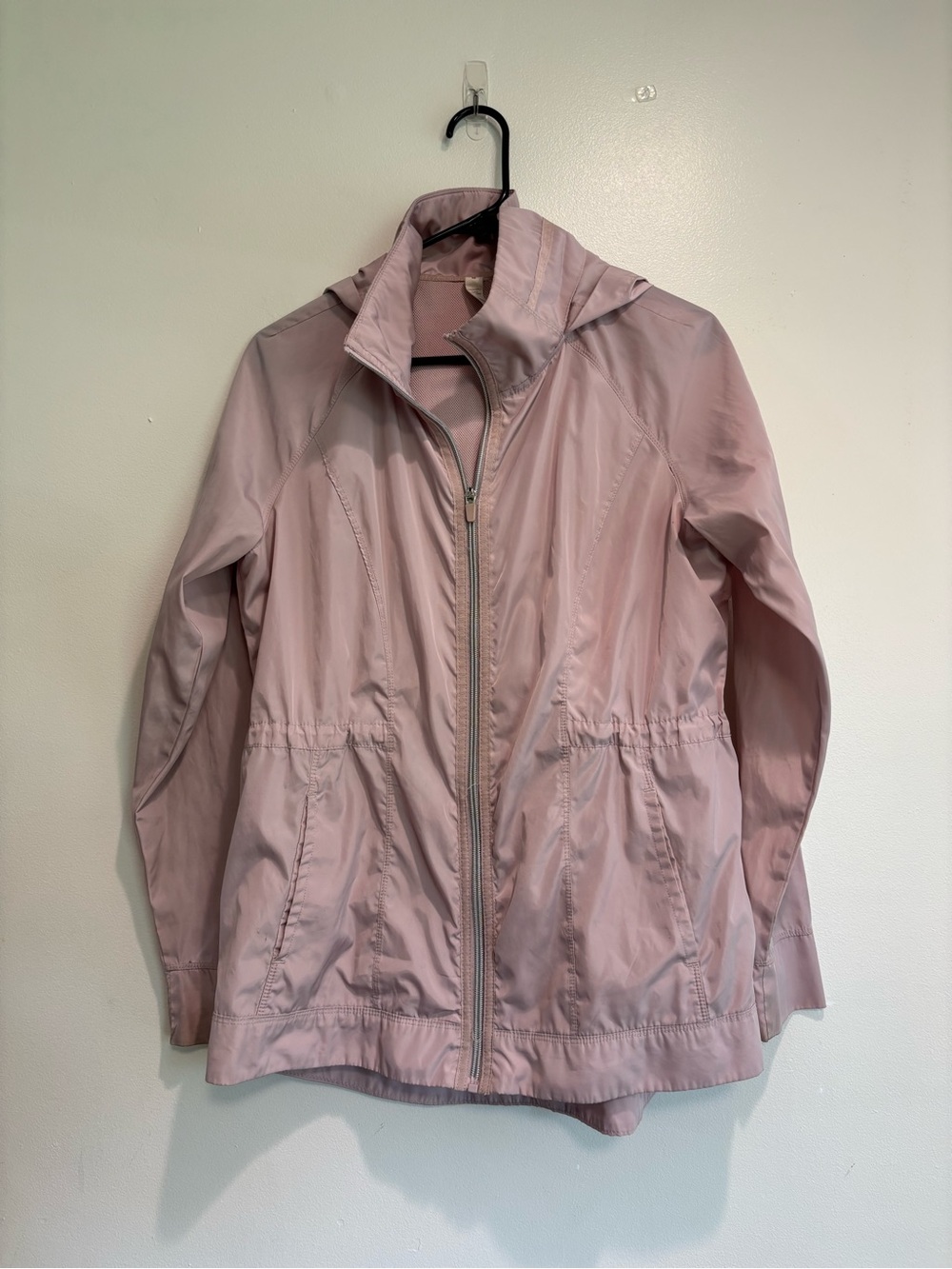 Apana windbreaker jacket water resistant mauve pink medium hooded